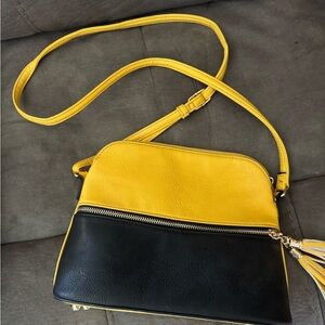 Yellow and Black Crossbody Bag